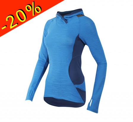 PEARL IZUMI sweat à capuche running femme mi-saison flash bleu