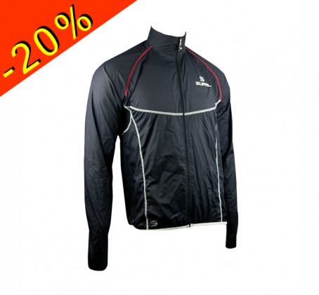 sural toubkal veste coupe vent/imperméable ultra légère noire sans capuche